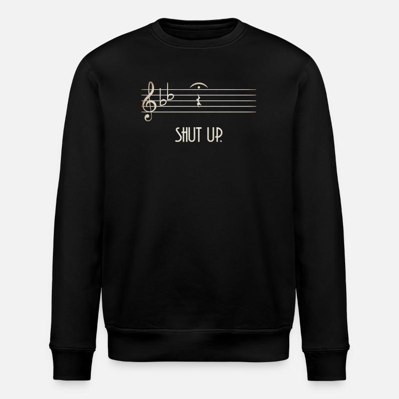 Silence through Notenauge shut up quotes - Stanley/Stella ROLLER Unisex Organic Sweatshirt - black