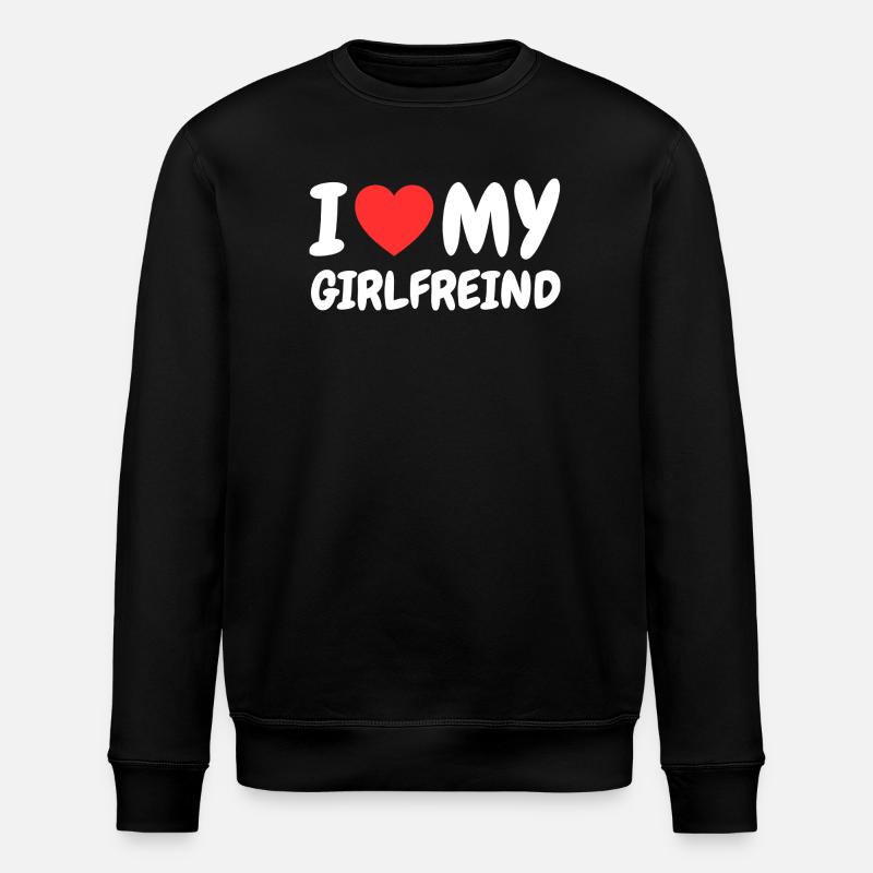 Love for my girlfriend - Stanley/Stella ROLLER Unisex Organic Sweatshirt - black