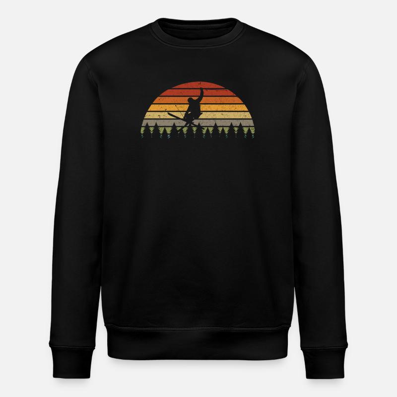 Sunset Snowboarder im Pines Retro Tee - Stanley/Stella Unisex Bio-Sweatshirt ROLLER - Schwarz