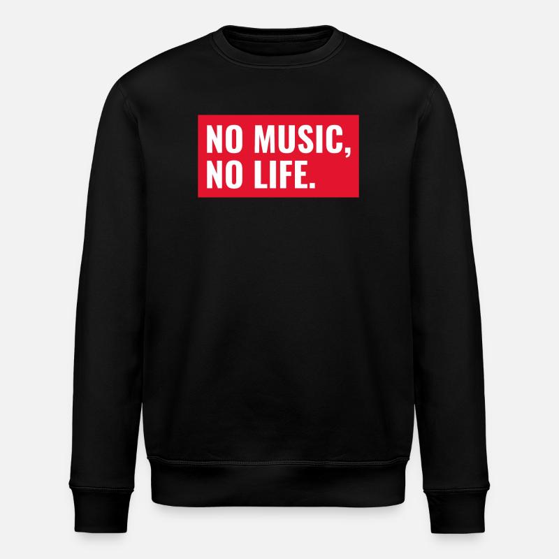 Musik-Statement auf rotem Hintergrund - Stanley/Stella Unisex Bio-Sweatshirt ROLLER - Schwarz