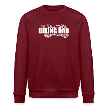 The Biking Dad Motorrad-Design - Stanley/Stella Unisex Bio-Sweatshirt ROLLER - Burgunderrot - Vorne - Nik (191cm)