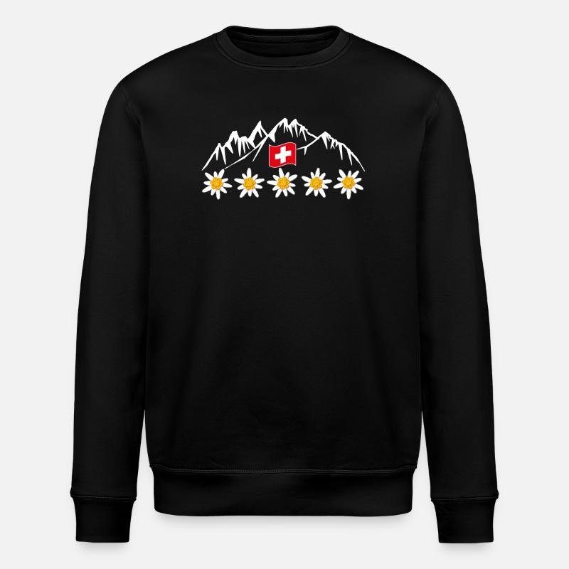 Switzerland, mountains, glaciers, vacation - Stanley/Stella ROLLER Unisex Organic Sweatshirt - black