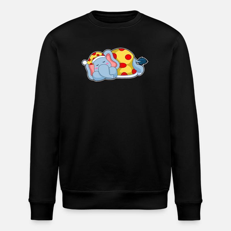 Elefant Schlafen Schlafanzug - Stanley/Stella Unisex Bio-Sweatshirt ROLLER - Schwarz