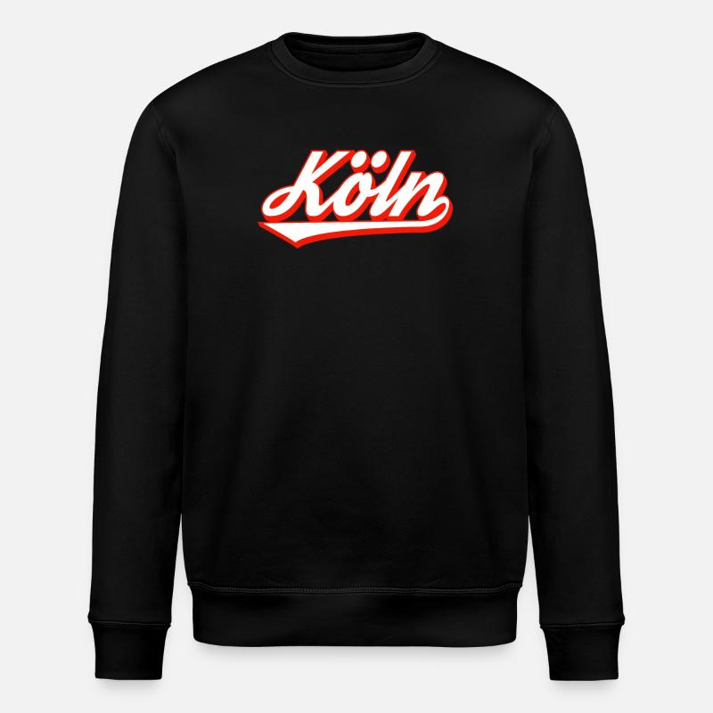 Cologne lettering design with red contour - Stanley/Stella ROLLER Unisex Organic Sweatshirt - black