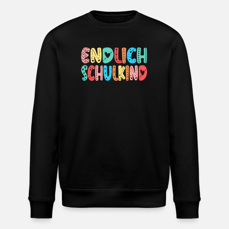 EINSCHULUNG ENDLICH SCHULKIND HERZ - Stanley/Stella Unisex Bio-Sweatshirt ROLLER - Schwarz