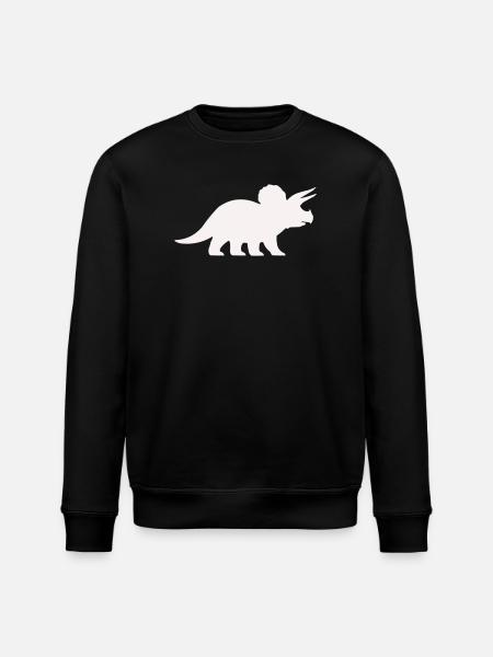 Triceratops Silhouette – Minimal Dino - Stanley/Stella ROLLER Unisex Organic Sweatshirt - black