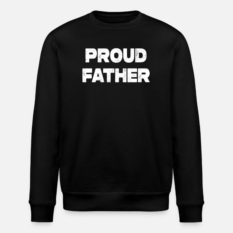 Proud Father Emblem - Stanley/Stella ROLLER Unisex Organic Sweatshirt - black