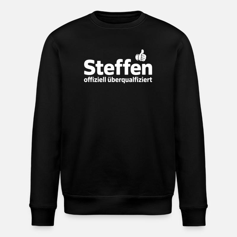 Steffen officially overqualified - Stanley/Stella ROLLER Unisex Organic Sweatshirt - black