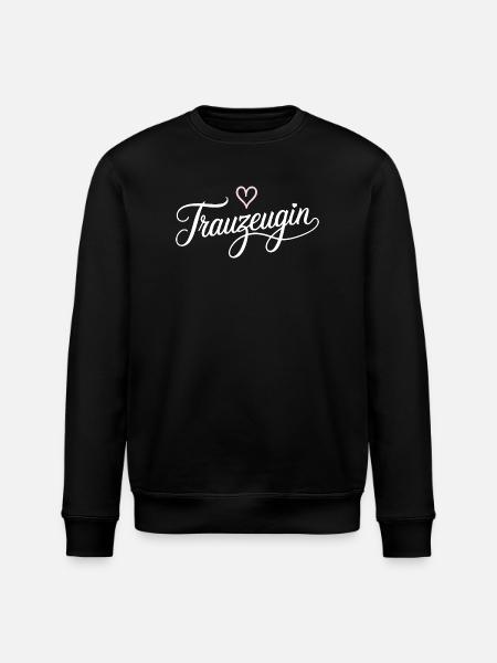 Trauzeugin Herz Hochzeit Feier - Stanley/Stella Unisex Bio-Sweatshirt ROLLER - Schwarz