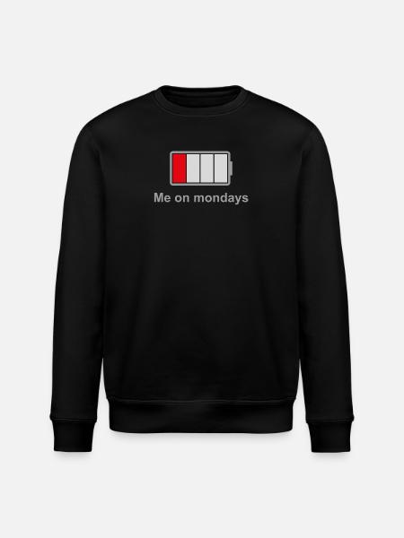 Low Battery Mondays – Low Energy Mood - Stanley/Stella ROLLER Unisex Organic Sweatshirt - black