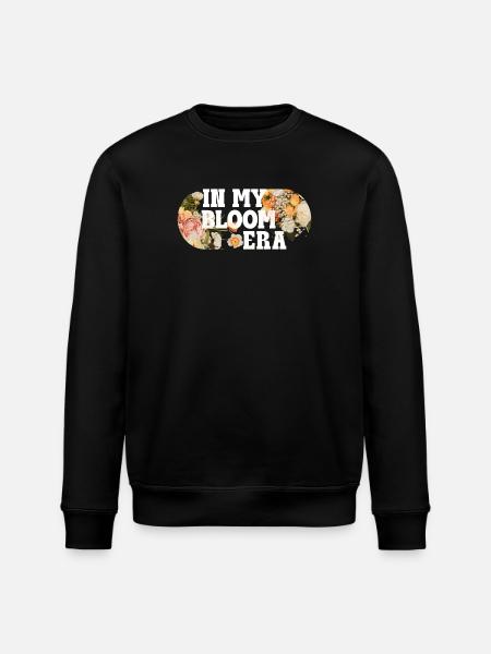 Bloom Era Vibes – Retro Floral Saying - Stanley/Stella ROLLER Unisex Organic Sweatshirt - black