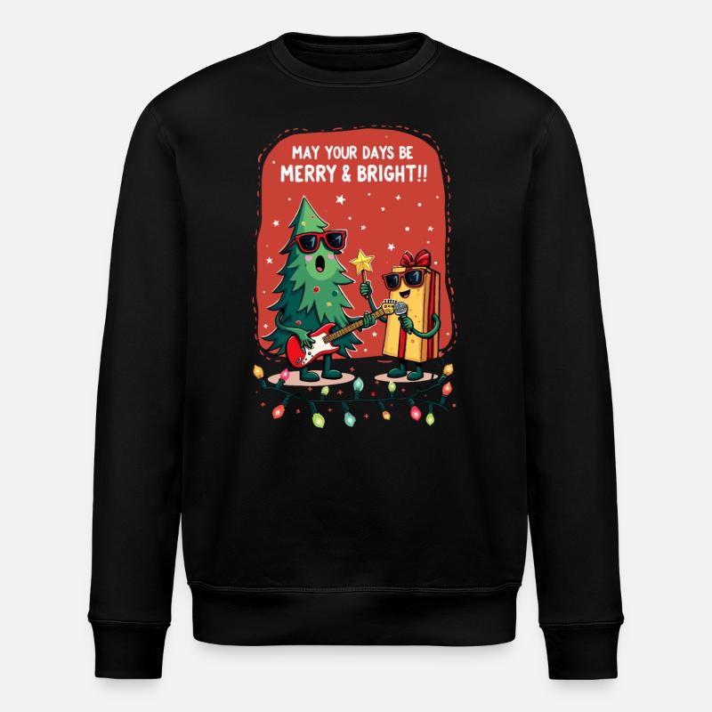 Merry and Bright - Stanley/Stella ROLLER Unisex Organic Sweatshirt - black
