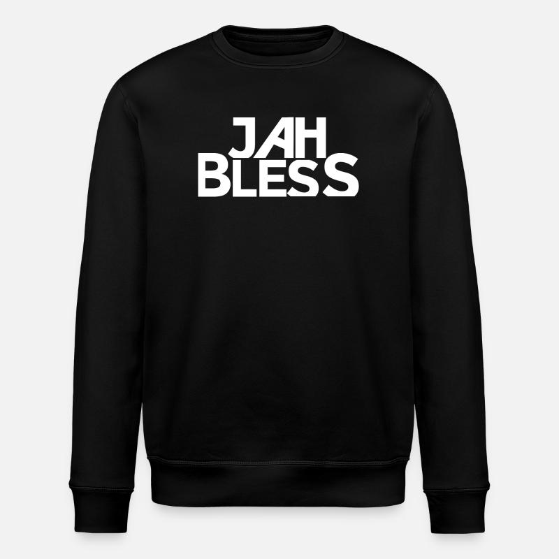 Jah Bless Blockschrift Design - Stanley/Stella Unisex Bio-Sweatshirt ROLLER - Schwarz