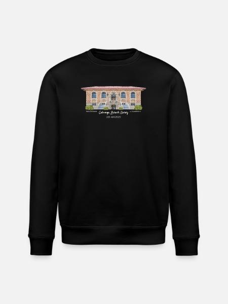 Los Angeles, Hand Drawing Cahuenga Library, - Stanley/Stella ROLLER Unisex Organic Sweatshirt - black