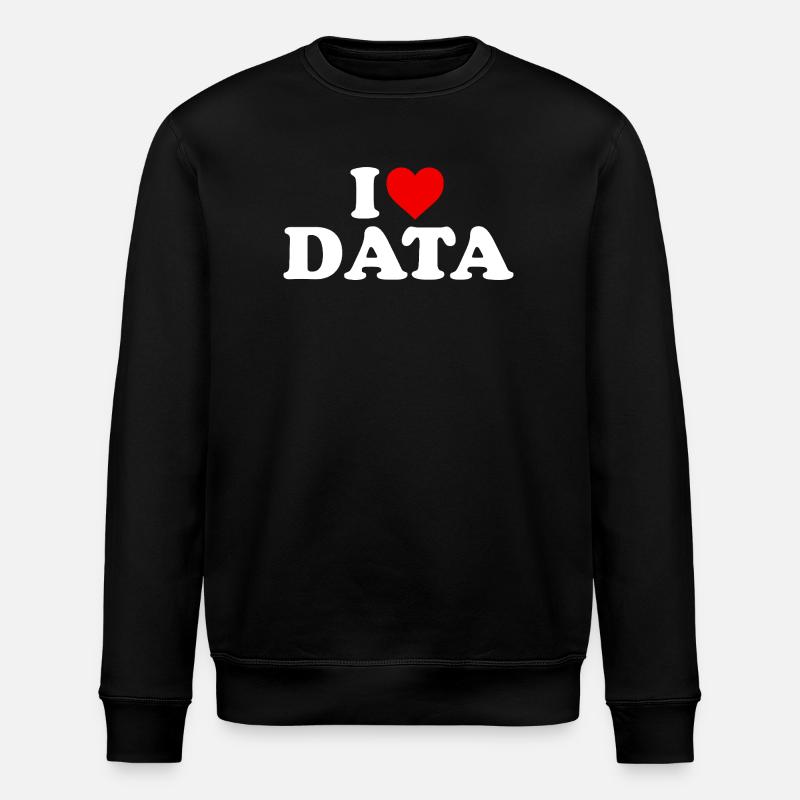 Ich liebe Daten – Herz - Stanley/Stella Unisex Bio-Sweatshirt ROLLER - Schwarz