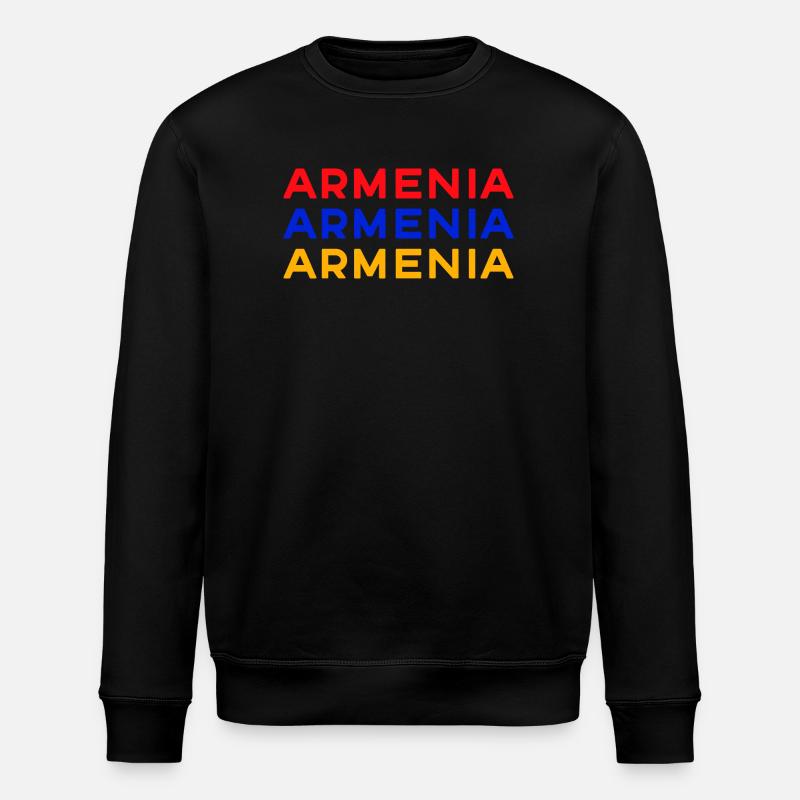 Armenia Dreifarbig Schrift-Design - Stanley/Stella Unisex Bio-Sweatshirt ROLLER - Schwarz