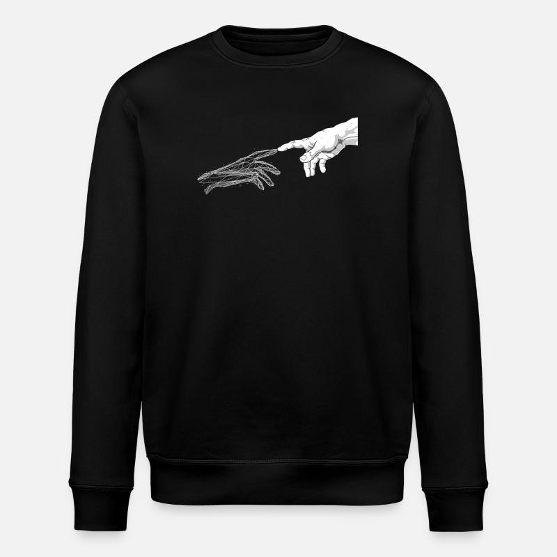 Fractal Hands Reach - Stanley/Stella ROLLER Unisex Organic Sweatshirt - black
