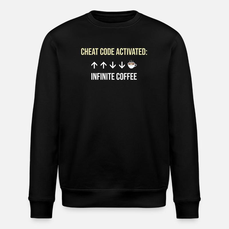 Infinite Coffee Active Cheat Code - Stanley/Stella ROLLER Unisex Organic Sweatshirt - black