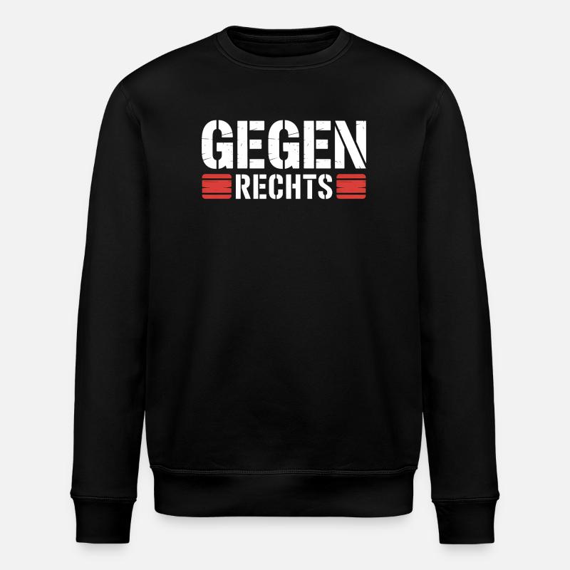 Contre la droite - Slogan drôle Antifa - Sweat bio ROLLER Stanley/Stella Unisexe - noir