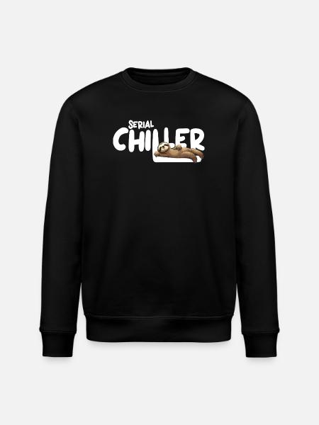 Sloth Serial Chiller – Funny Sloth Tee - Stanley/Stella ROLLER Unisex Organic Sweatshirt - black