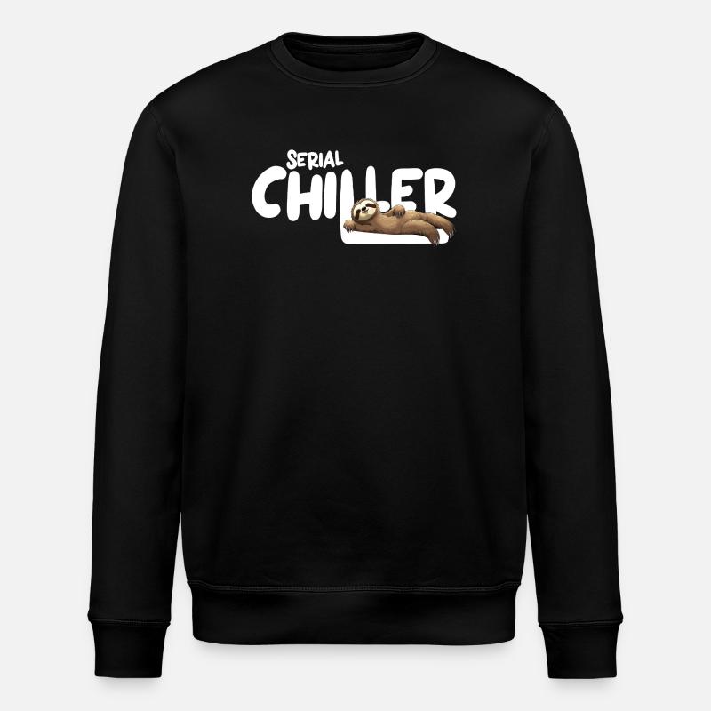 Faultier Serial Chiller – Lustiges Sloth Tee - Stanley/Stella Unisex Bio-Sweatshirt ROLLER - Schwarz