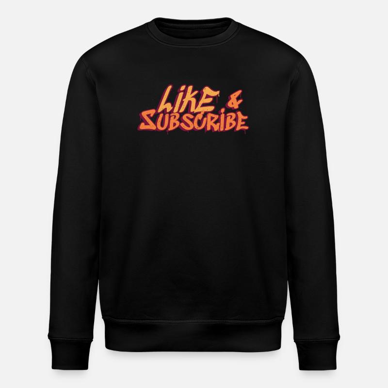 Like & Subscribe Graffiti Style - Stanley/Stella ROLLER Unisex Organic Sweatshirt - black