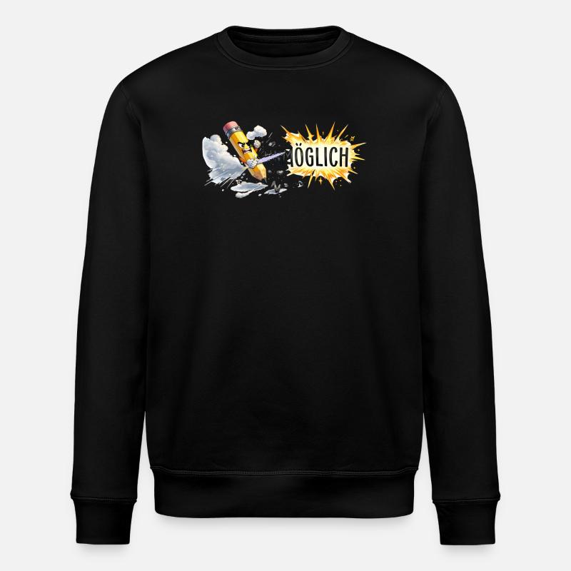 Mögliche Bleistift-Action - Stanley/Stella Unisex Bio-Sweatshirt ROLLER - Schwarz