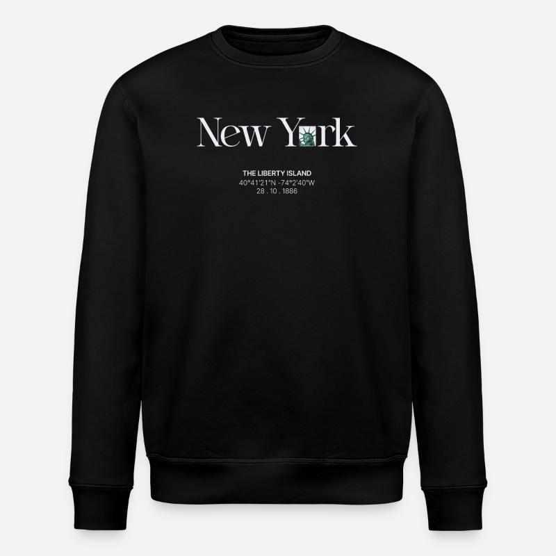 Skyline néon de Liberty Island - Sweat bio ROLLER Stanley/Stella Unisexe - noir