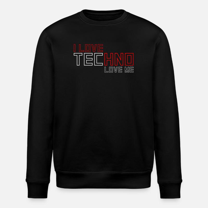 I Love Techno - Stanley/Stella Unisex Bio-Sweatshirt ROLLER - Schwarz