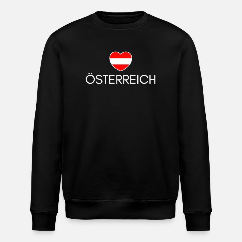 Cœur avec drapeau autrichien, fierté autrichienne - Sweat bio ROLLER Stanley/Stella Unisexe - noir
