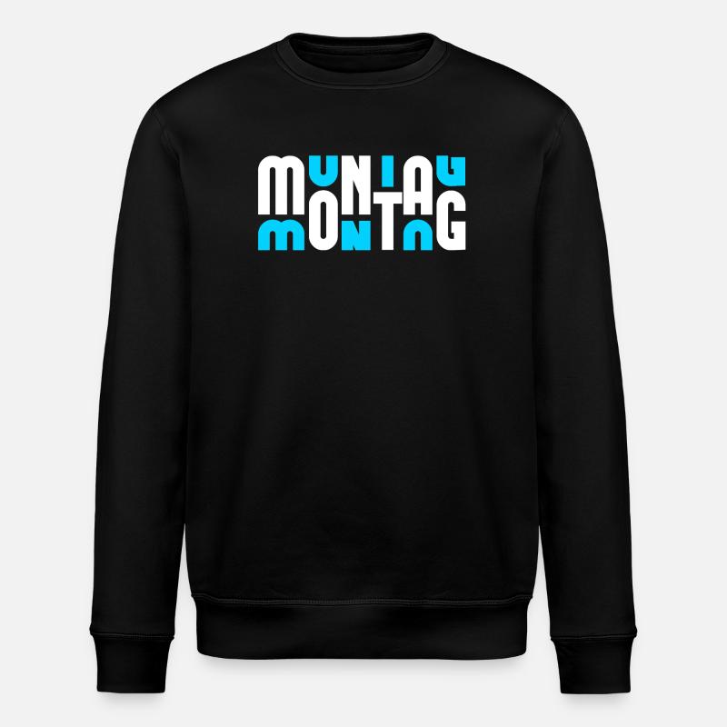 Motif Monday Blanc/Cyan - Sweat bio ROLLER Stanley/Stella Unisexe - noir