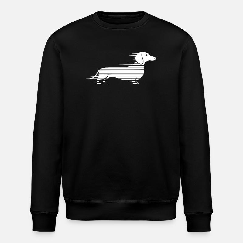 Teckel rayé en course - Sweat bio ROLLER Stanley/Stella Unisexe - noir