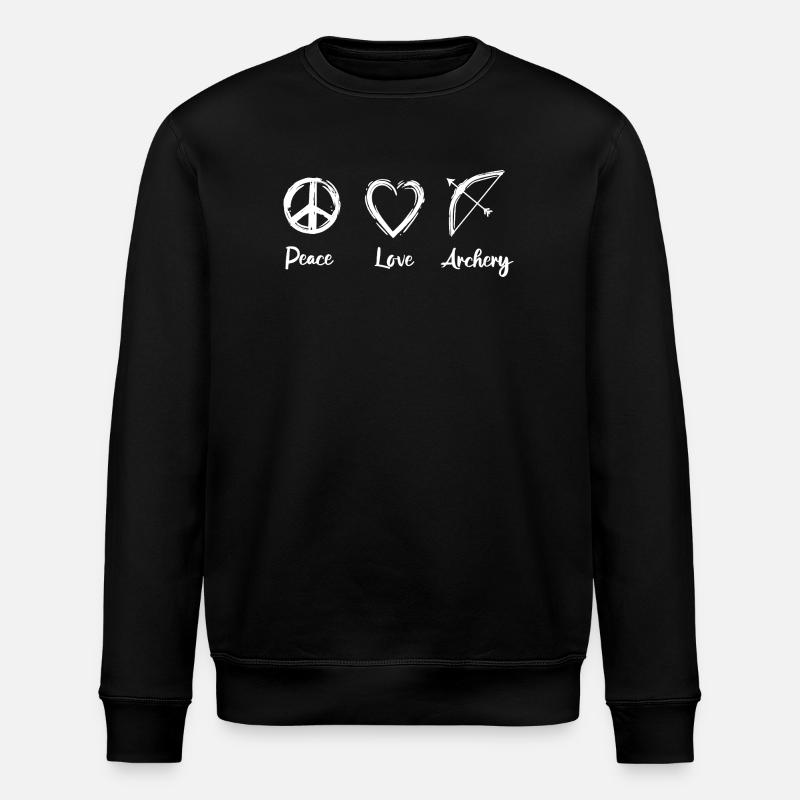 Peace Love Archery - Stanley/Stella ROLLER Unisex Organic Sweatshirt - black