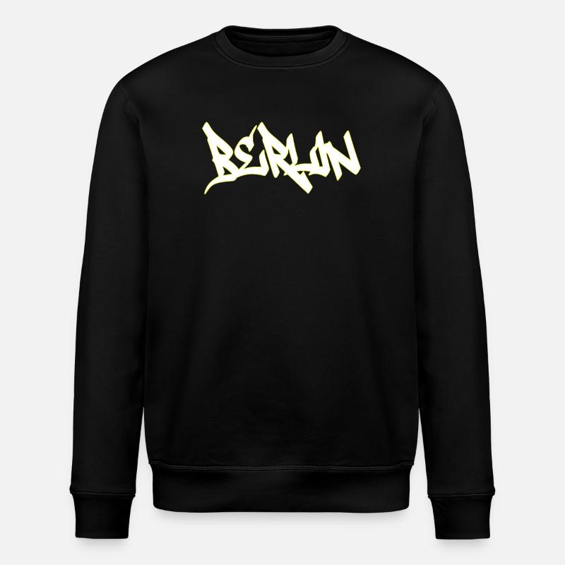Berlin Graffiti Brown Lettering - Stanley/Stella ROLLER Unisex Organic Sweatshirt - black