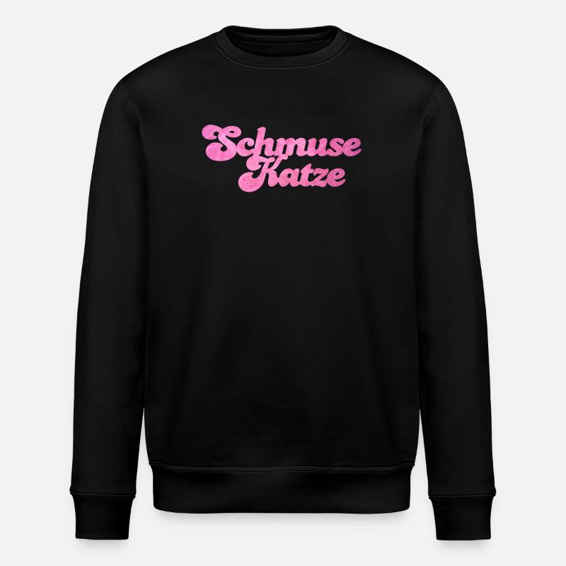 Schmusekatze Katze Handschrift Fell flauschig - Stanley/Stella Unisex Bio-Sweatshirt ROLLER - Schwarz