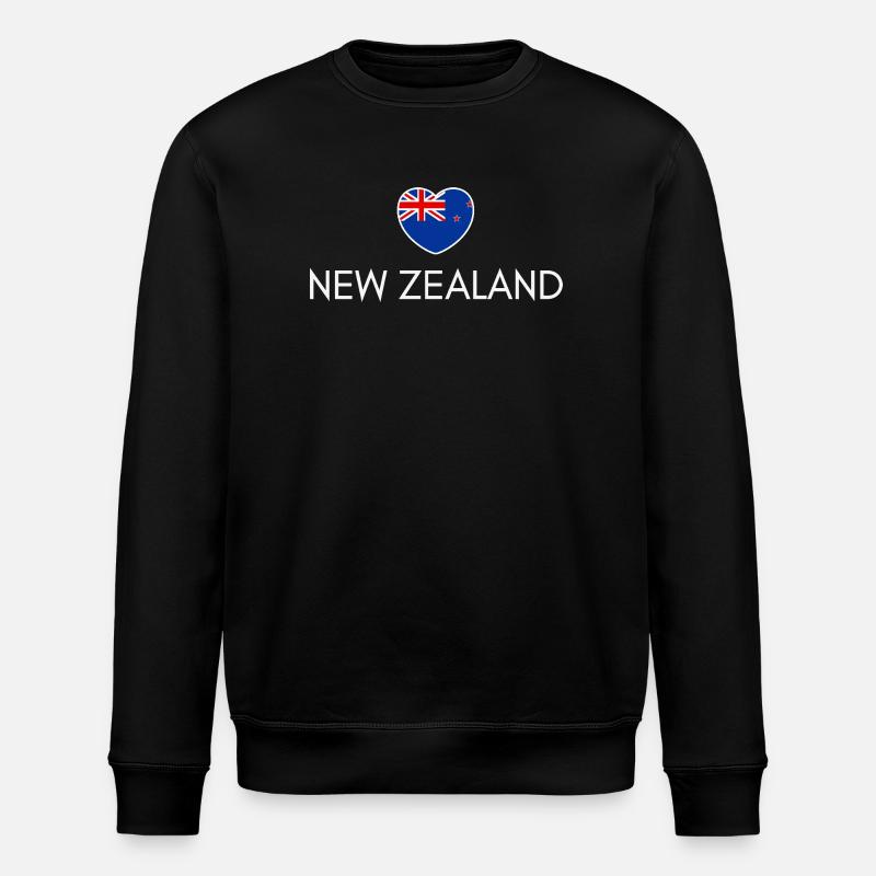 Cœur avec drapeau néo-zélandais - Sweat bio ROLLER Stanley/Stella Unisexe - noir