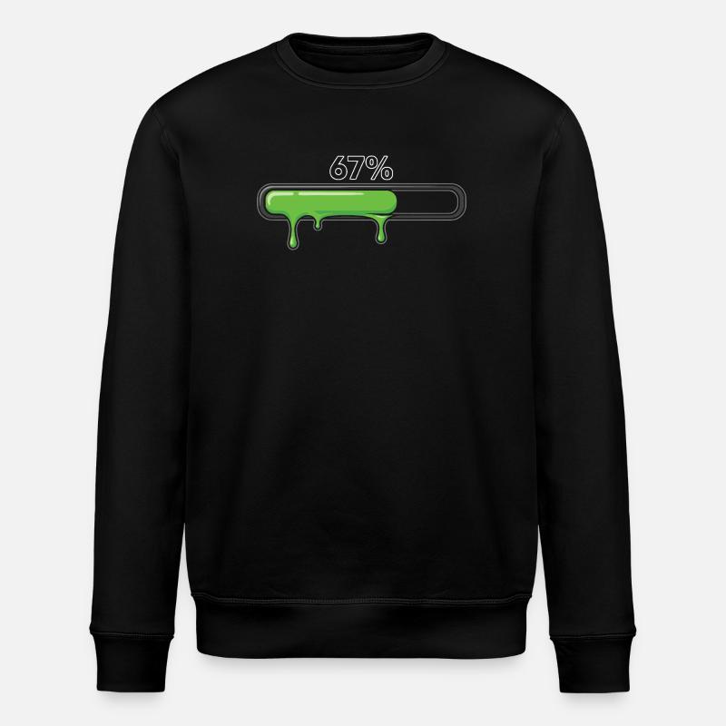 Slime Progress Bar 67 Meme - Stanley/Stella ROLLER Unisex Organic Sweatshirt - black