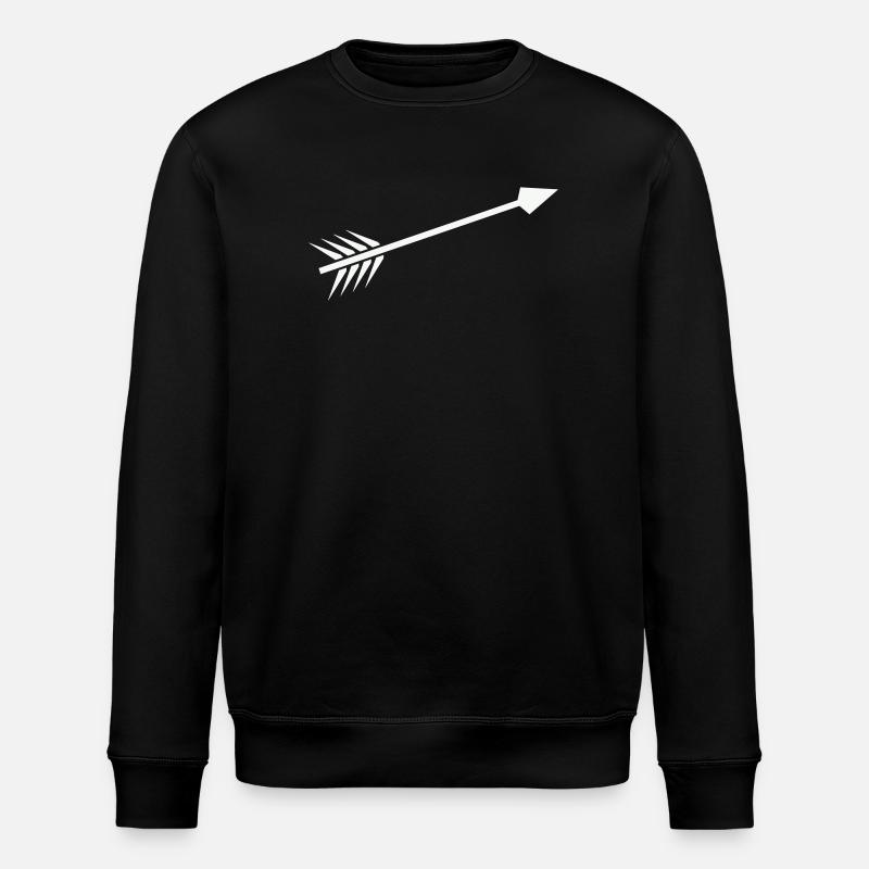 Flèche blanche avec plume - Sweat bio ROLLER Stanley/Stella Unisexe - noir