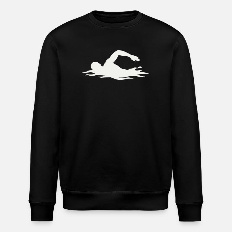 Schwimmer-Silhouette im Wasser - Stanley/Stella Unisex Bio-Sweatshirt ROLLER - Schwarz