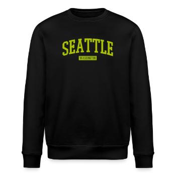 Seattle Washington Lettering - Stanley/Stella ROLLER Unisex Organic Sweatshirt - black - Front - Nik (191cm)