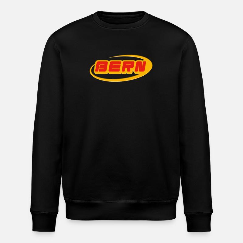 Lettrage de Berne avec courbe jaune - Sweat bio ROLLER Stanley/Stella Unisexe - noir