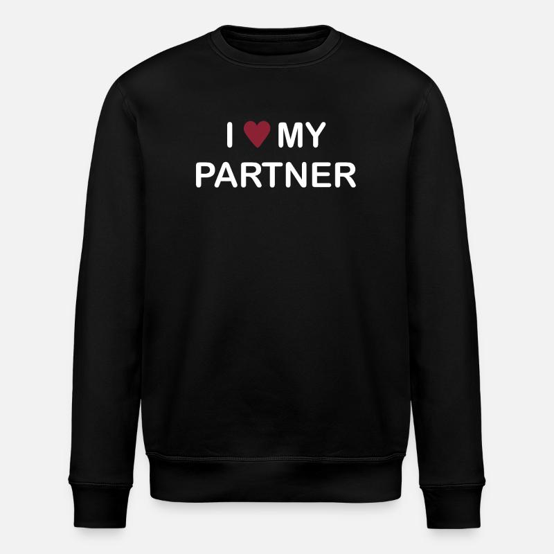J’aime mon partenaire – Chemise/Pull de couple - Sweat bio ROLLER Stanley/Stella Unisexe - noir
