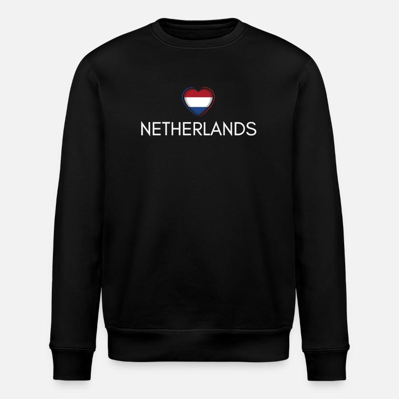 Heart with Netherlands flag - Stanley/Stella ROLLER Unisex Organic Sweatshirt - black