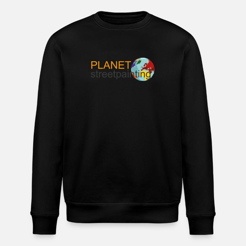 Planet logo wit - Stanley/Stella ROLLER Unisex Organic Sweatshirt - black