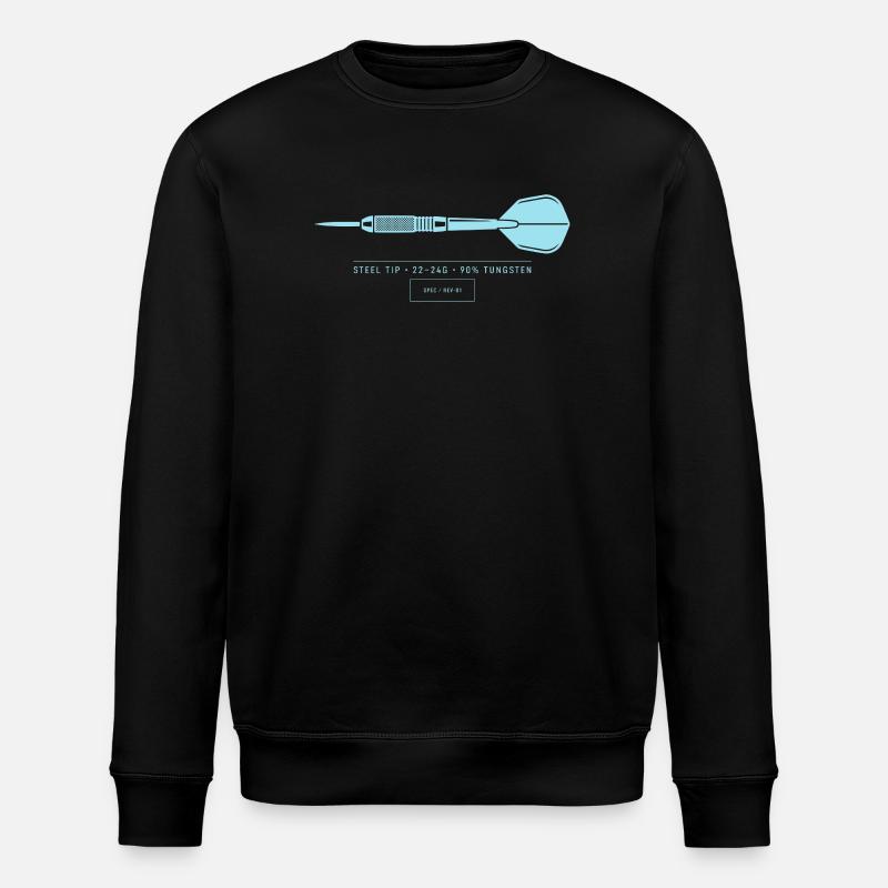 Dart Illustration Technical Blueprint Dart - Stanley/Stella ROLLER Unisex Organic Sweatshirt - black