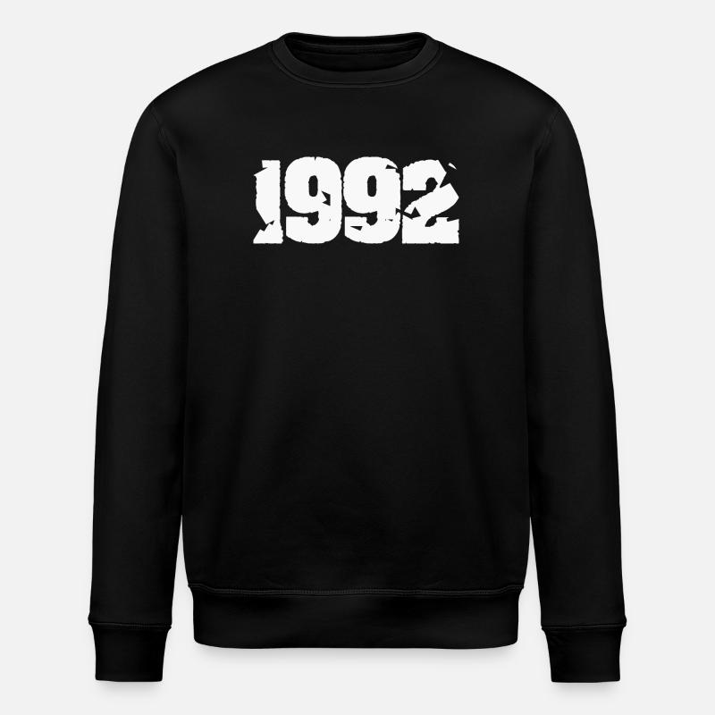 1992 Broken retro design - Stanley/Stella ROLLER Unisex Organic Sweatshirt - black