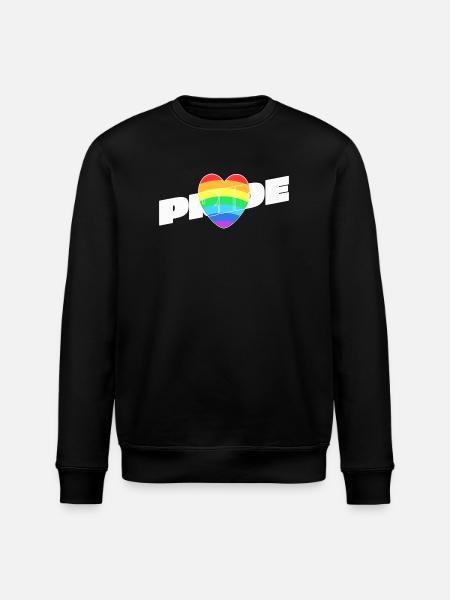 Pride Herz - Regenbogen Design - Stanley/Stella Unisex Bio-Sweatshirt ROLLER - Schwarz