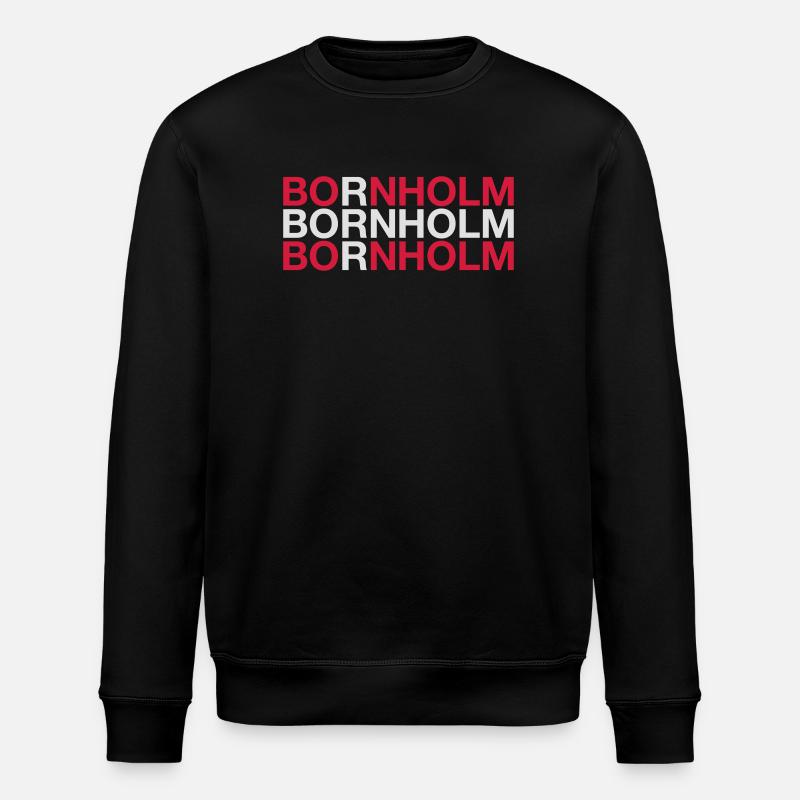 BORNHOLM Denmark Denmark Danish flag - Stanley/Stella ROLLER Unisex Organic Sweatshirt - black