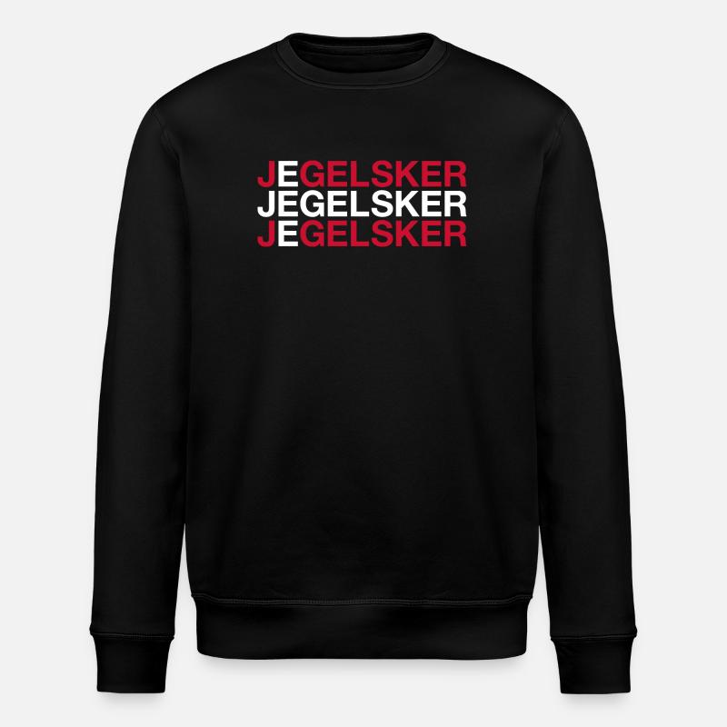 I LOVE DENMARK Denmark flag - Stanley/Stella ROLLER Unisex Organic Sweatshirt - black