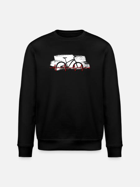 Bike Heartbeat Graphic - Stanley/Stella ROLLER Unisex Organic Sweatshirt - black